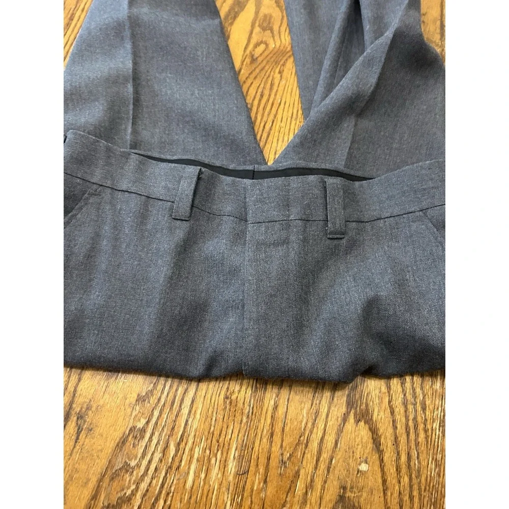 Vtg 70s Wright Gray Drop Loop Straight Wide Leg Pants Permanent Press 32X35